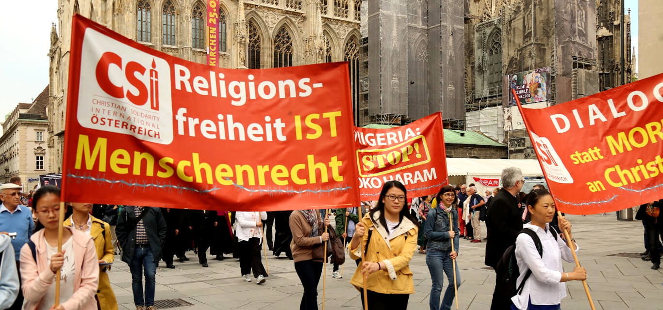 奥地利“沉默游行”为全球1亿名受迫害基督徒呼吁